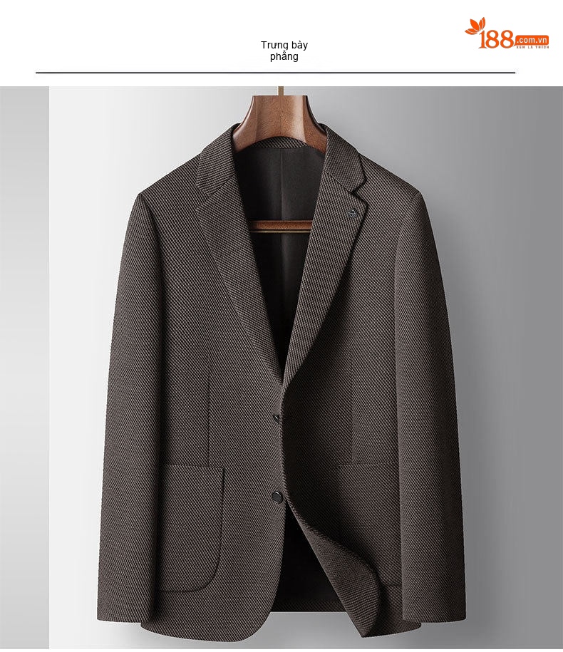 Áo Blazer Nam Modal Dáng Ôm Vừa Vặn Phong Cách Doanh Nhân Màu Nâu, Xám chi tiết 6