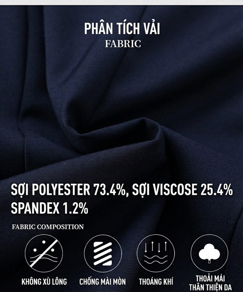 Bộ Vest Công Sở Nữ Tay Ngắn Cao Cấp, Sang Trọng Màu Xám, Xanh Navy chi tiết 4