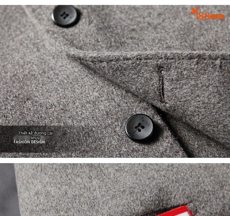 Áo Khoác Nam Cổ Bẻ Vải Nỉ Dáng Vest Thu Đông Dày Dặn Giữ Ấm Màu Xám chi tiết 15