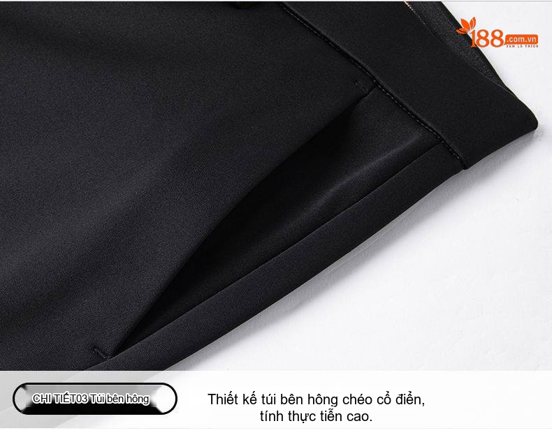 Quần Tây Nam Ống Đứng Lót Lông Cừu Dáng Suông Màu Đen chi tiết 27