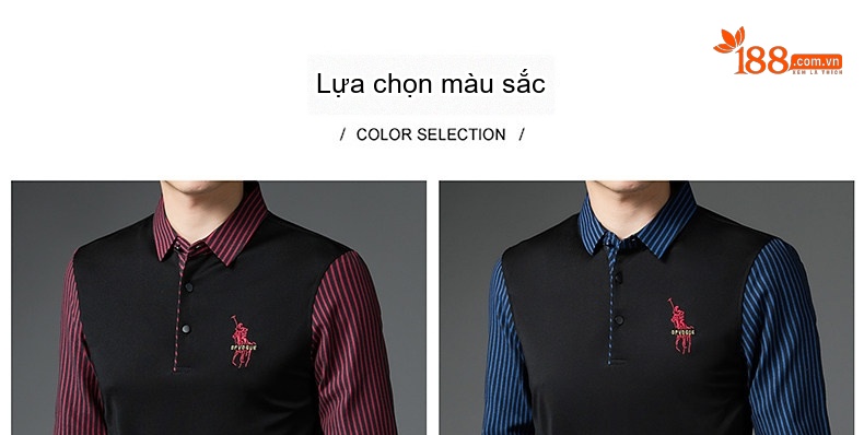 Áo Thun Dài Tay Nam Giả Hai Lớp Cổ Sơ Mi Lót Lông Giữ Ấm Dáng Rộng Trung Niên Màu Đen, Xanh, Đỏ, Xám... chi tiết 6
