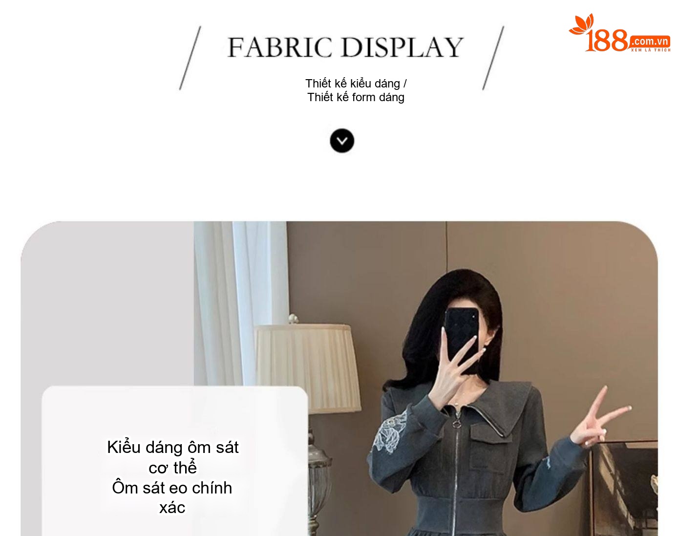 Váy Thun Nữ Dáng Dài Tay Dài Cổ Bẻ Khóa Kéo Eo Thun Màu Xám chi tiết 19
