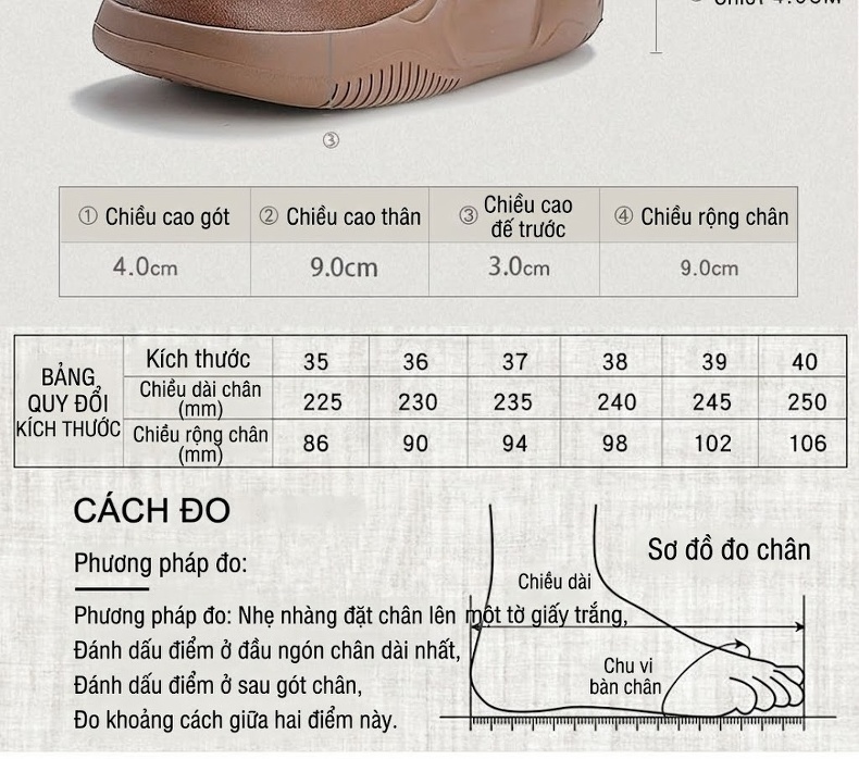 Giày Boot Nữ Da Bò Cổ Cao Thắt Dây Chiều Cao Đế Khoảng 5cm Màu Nâu, Vàng Be, Xanh Lá chi tiết 4