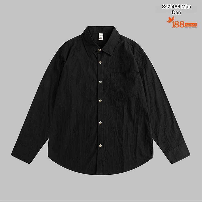Áo Sơ Mi Dài Tay Nam Cotton Pha Polyester Mỏng Phong Cách Casual Màu Trắng, Đen, Xám, Xanh Quân Đội... chi tiết 12