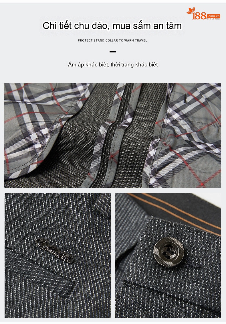 Quần Tây Nam Ống Đứng Wool Blend Dáng Ôm Vừa Thu Đông Dày Dặn Màu Đen, Xám Đậm chi tiết 4