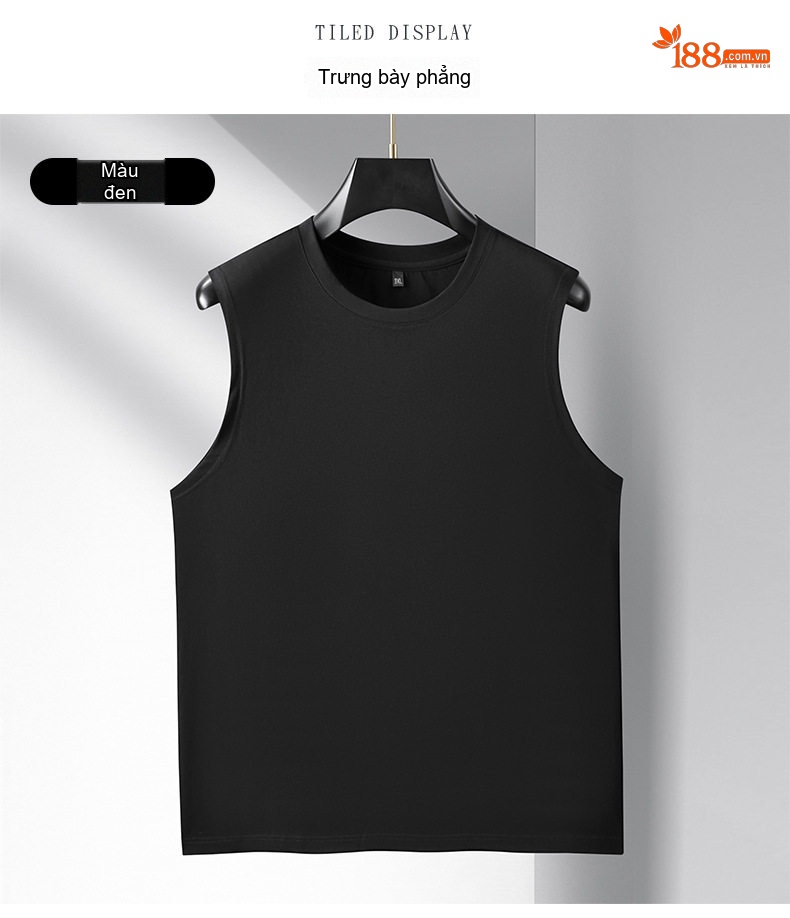 Áo Ba Lỗ Nam Cotton Sát Nách Form Rộng Thoáng Mát Màu Đen, Trắng chi tiết 10