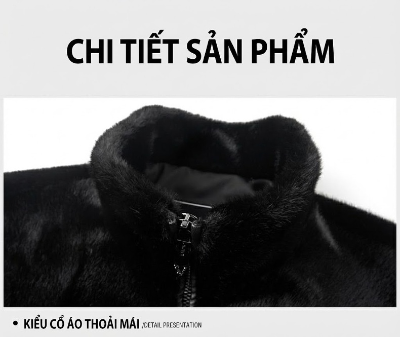 Áo Khoác Lông Nam Trung Niên Kim貂绒 Lót Lông Giả Da Chồn Dáng Bomber Màu Nâu, Đen chi tiết 22