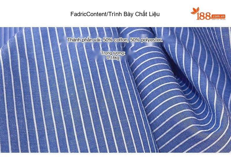 Áo Sơ Mi Nữ Tay Dài Kẻ Sọc Xanh Dương Thiết Kế Rộng Phong Cách Hàn Quốc chi tiết 3