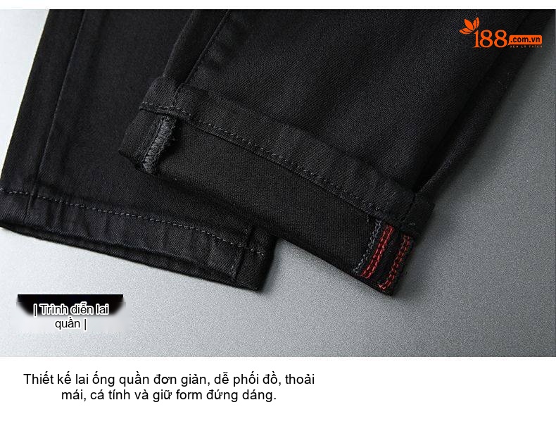 Quần Dài Nam Cotton Co Giãn Chống Thấm Nước Chống Bám Bẩn Chống Phai Màu Dáng Suông Màu Đen, Trắng chi tiết 23