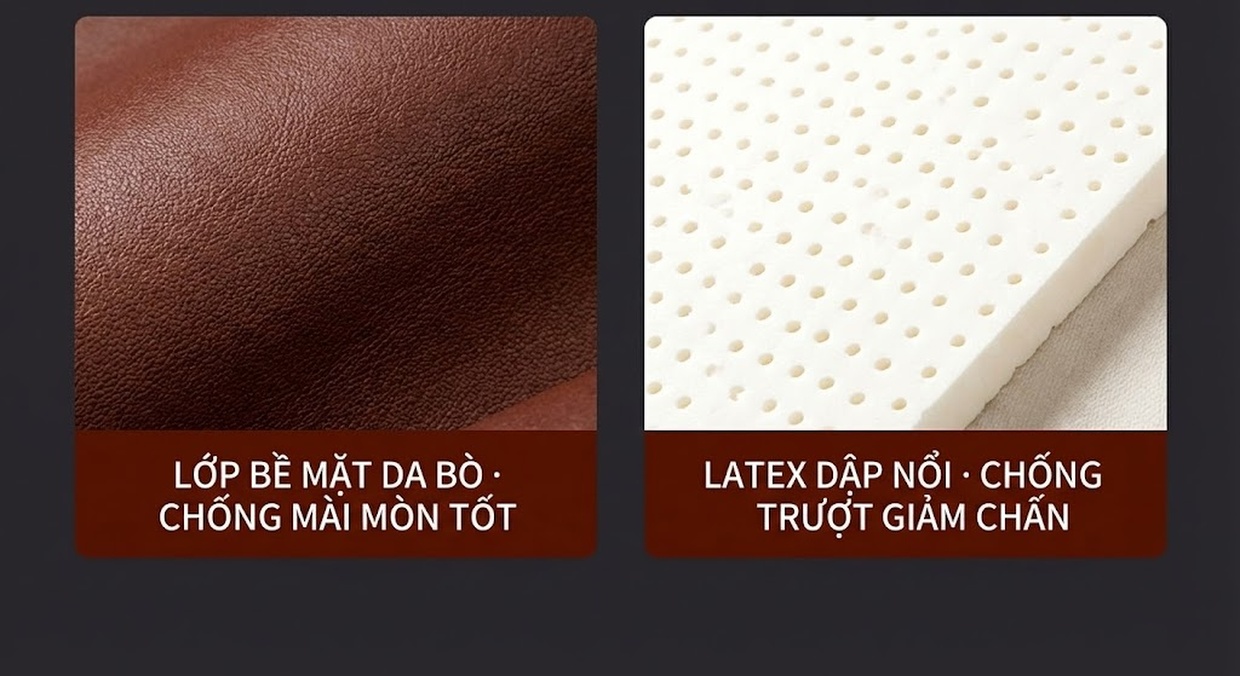 Giày Tây Buộc Dây Nam Da Bò Mũi Tròn Chiều Cao Đế Khoảng 3cm Màu Đen, Nâu, Xanh Lá chi tiết 16