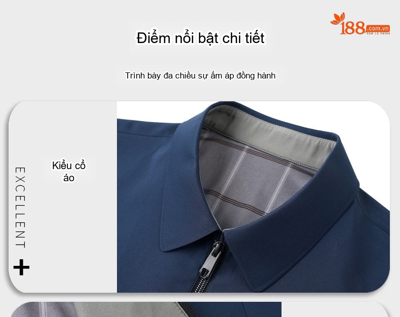 Áo Khoác Nam Mỏng Dáng Suông Cổ Bẻ Màu Đen, Xám, Xanh Navy chi tiết 5