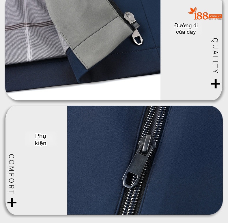Áo Khoác Nam Mỏng Dáng Suông Cổ Bẻ Màu Đen, Xám, Xanh Navy chi tiết 6