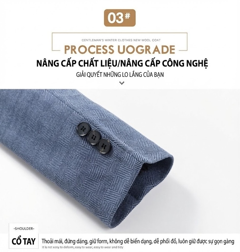 Áo Vest Nam Mùa Thu Đông Vải Nỉ Kiểu Hàn Quốc Dáng Ôm Màu Xanh, Xám, Nâu chi tiết 6