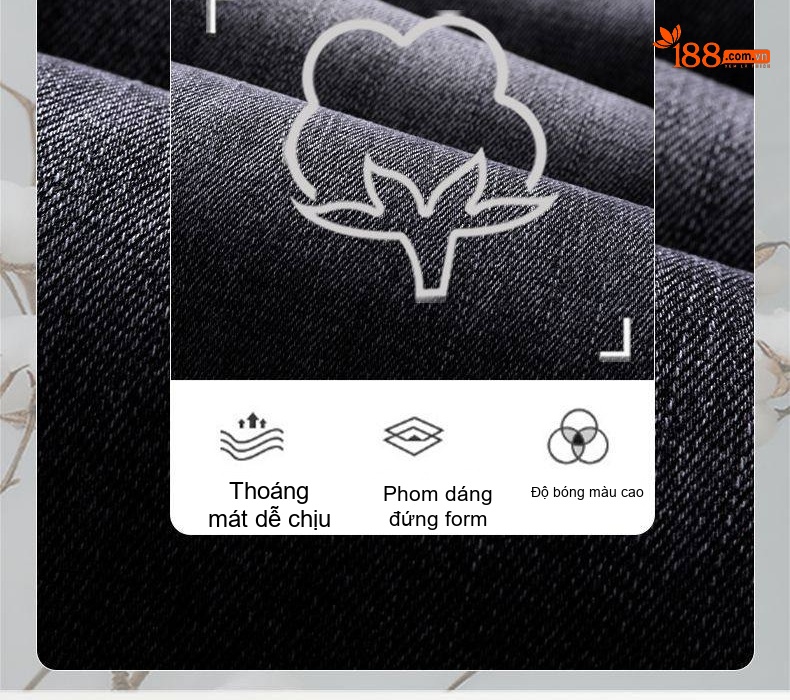 Quần Jean Nam Tencel Cotton Co Giãn Dáng Suông Thoáng Khí Cao Cấp Màu Xám chi tiết 5