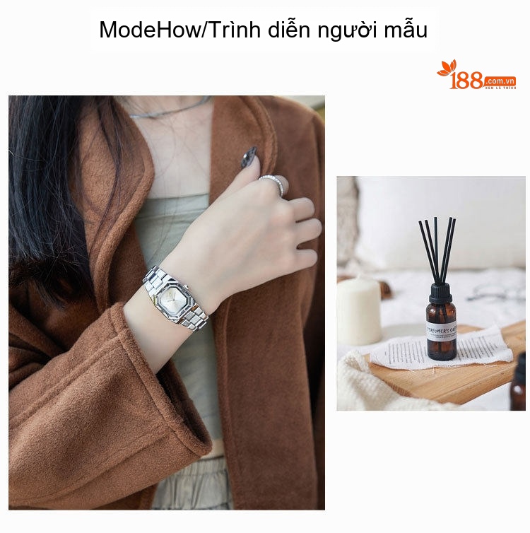 Đồng Hồ Nữ Gedi Dây Kim Loại Mạ Vàng Mặt Vuông Quartz Cao Cấp Màu Vàng, Bạc, Đen chi tiết 4