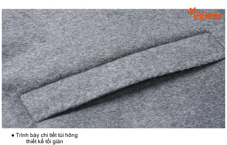 Áo Khoác Dạ Nam Dáng Dài Vừa Vặn Cổ chữ Vest Hai Mặt Cotton Màu Đen, Xám, Nâu chi tiết 27