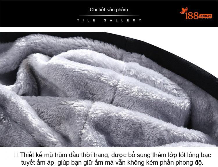Bộ Quần Áo Nỉ Nam Thu Đông Dày Dặn Lót Lông Cừu Non Áo Khoác Có Mũ Màu Đen, Xám, Xanh Navy, Đỏ chi tiết 8