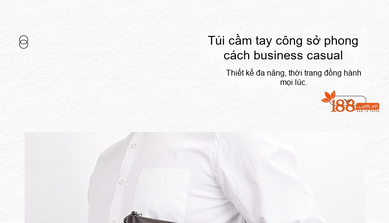 Ví Cầm Tay Nam Da Mờ Dáng Dài Có Dây Đeo Màu Nâu chi tiết 1