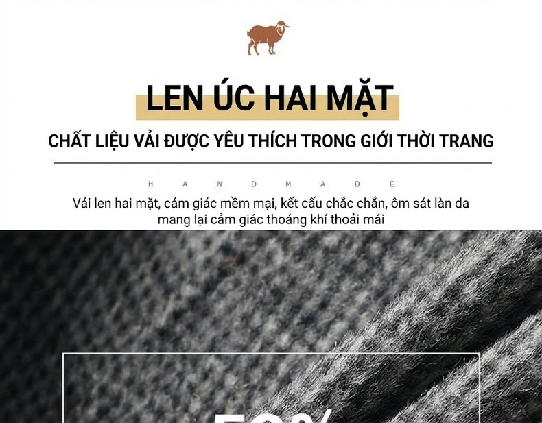 Áo Vest Nam Hai Mặt Lông Cừu Tây Trang Lót Lông Vũ Tháo Rời Phong Cách Thanh Niên Màu Xám, Đen chi tiết 8