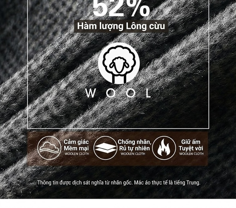 Áo Vest Nam Hai Mặt Lông Cừu Tây Trang Lót Lông Vũ Tháo Rời Phong Cách Thanh Niên Màu Xám, Đen chi tiết 9