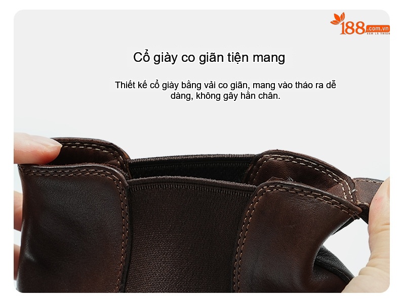 Boot Chelsea Nam Da Mờ Cao Cổ Chiều Cao Đế Khoảng 3cm Màu Đen, Nâu chi tiết 17