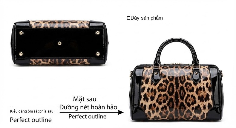 Túi Đeo Vai Nữ Da Bóng Họa Tiết Da Báo, Túi Kẹp Nách, Túi Đeo Chéo, Túi Mẹ Bỉm Sữa chi tiết 13