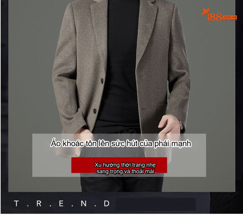 Áo Khoác Blazer Nam Hai Mặt Lông Cừu Áo Phao Lót Lông Vũ Có Thể Tháo Rời Màu Đen, Nâu, Xám chi tiết 2