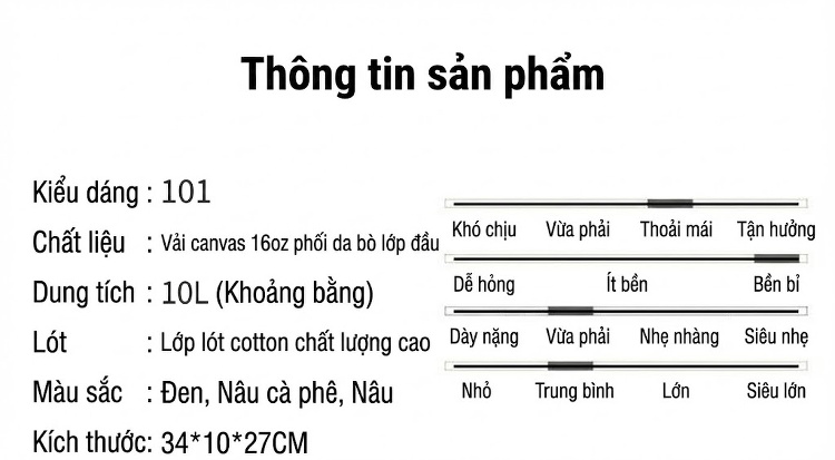 Túi Đeo Chéo Nam Vải Canvas Phối Da Bò Túi Máy Ảnh Phong Cách Retro chi tiết 12