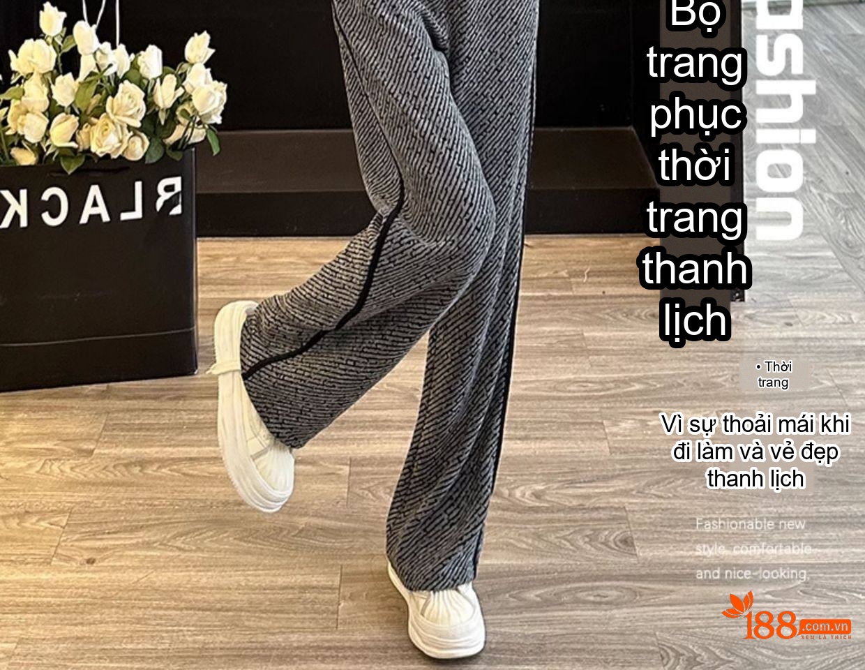 Set Bộ Quần Áo Dệt Kim Nữ Áo Khoác Cardigan Quần Dài Ống Rộng Phong Cách Casual Màu Xám chi tiết 2
