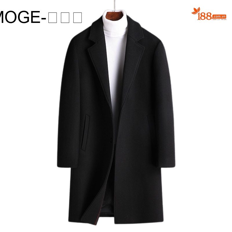 Áo Khoác Dạ Nam Dáng Dài Vừa Cổ chữ Vest Lót Lông Dày Dặn Màu Đen, Xanh Navy, Xám, Đỏ Rượu Vang