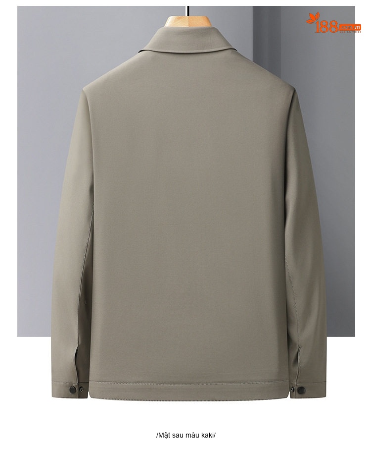 Áo Khoác Bomber Nam Cổ Bẻ Mỏng Phong Cách Công Sở Màu Xanh Navy, Xám, Đỏ chi tiết 14