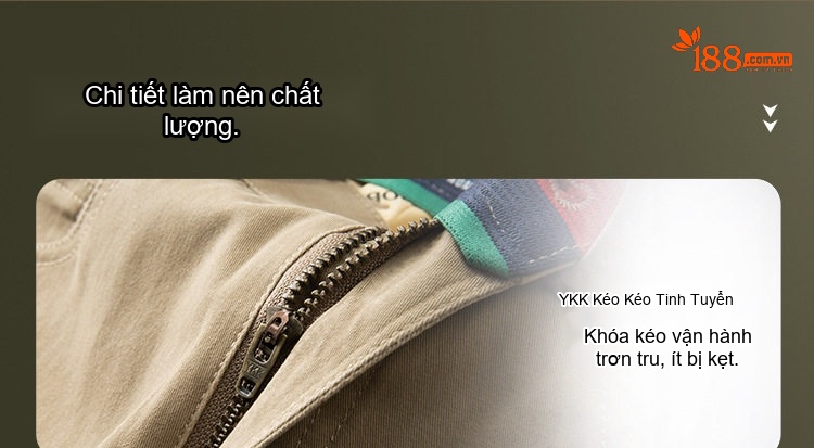 Quần Dài Nam Cotton Dáng Suông Ống Đứng Phong Cách Công Sở Màu Be, Trắng, Đen, Xám chi tiết 17