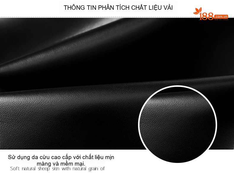 Áo Khoác Da Cừu Nam Cổ Bẻ Khóa Kéo Ngắn Tay Dài Mỏng Phong Cách Doanh Nhân Màu Đen chi tiết 2