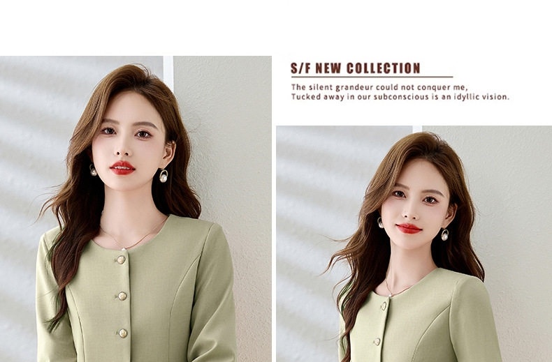 Set Bộ Vest Nữ Áo Blazer Tay Lỡ Chân Váy Bút Chì Công Sở Thanh Lịch Màu Hồng, Xanh, Xám chi tiết 23
