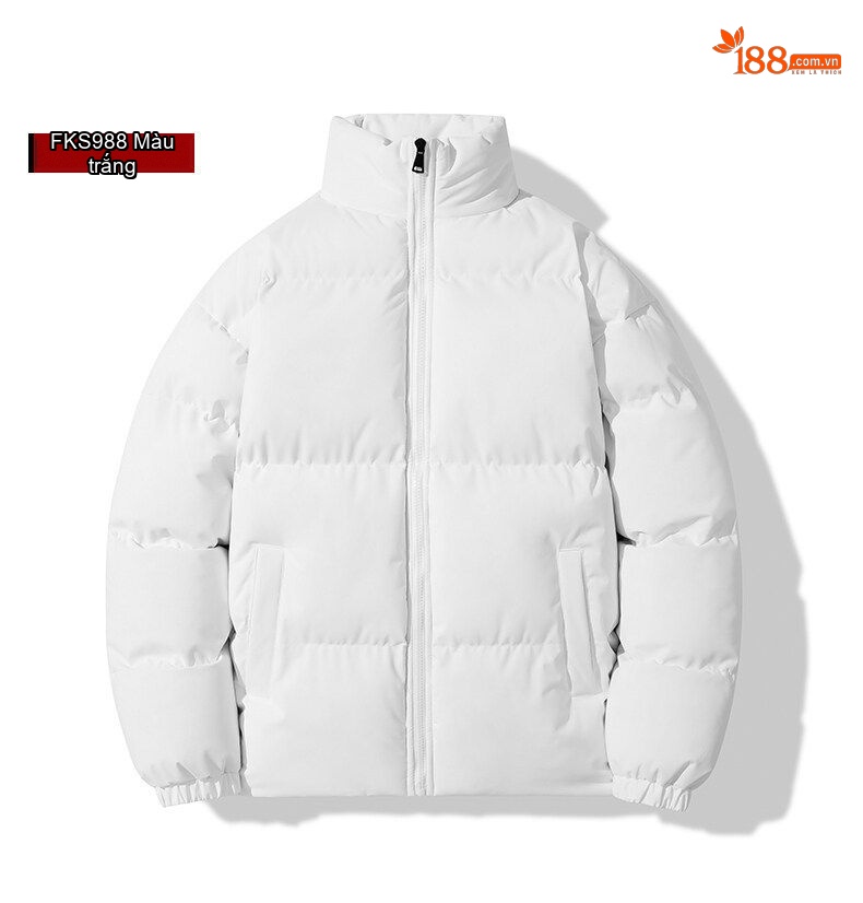 Áo Khoác Phao Nam Cotton Dáng Rộng Phong Cách Hàn Quốc Màu Đen, Trắng, Kem, Hồng... chi tiết 15
