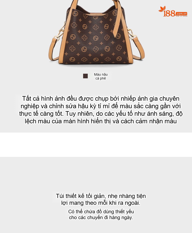 Túi Xách Nữ Họa Tiết In Hoa Đeo Chéo Đeo Vai Xách Tay Cao Cấp chi tiết 8