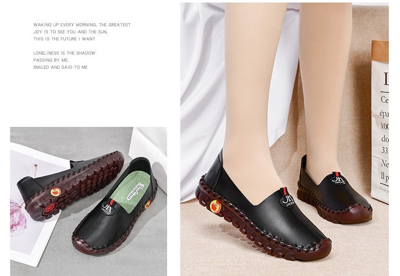 Giày Búp Bê Đế Bệt Da Bóng Mềm Mại Chiều Cao Đế Khoảng 1cm Màu Kem, Nâu, Đen, Đỏ... chi tiết 11