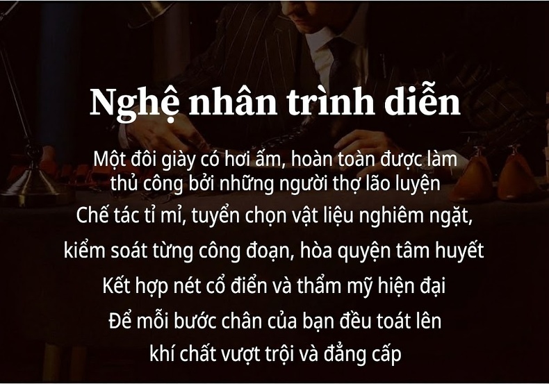 Giày Tây Buộc Dây Nam Da Bò Chiều Cao Đế Khoảng 3cm Màu Nâu, Be chi tiết 3