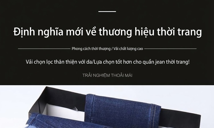 Quần Jean Nam Dáng Suông Co Giãn Thoải Mái Màu Xanh Navy, Đen chi tiết 35