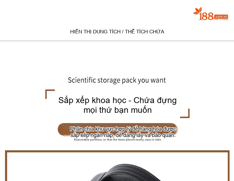 Balo Laptop Nam Da Bò Dung Lượng Lớn Đựng Đồ Du Lịch Ngắn Ngày Màu Đen chi tiết 14