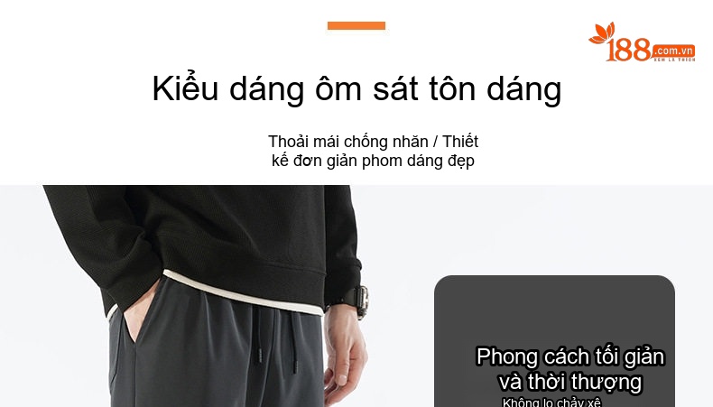 Quần Dài Nam Dáng Thẳng Lót Lông Cừu Co Giãn Bốn Chiều Phong Cách Hàn Quốc Màu Đen, Xám chi tiết 2