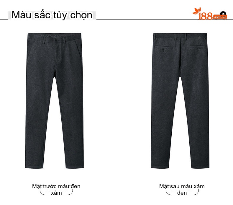 Quần Tây Nam Ống Đứng Dáng Ôm Thời Trang Công Sở Màu Đen, Xám chi tiết 11