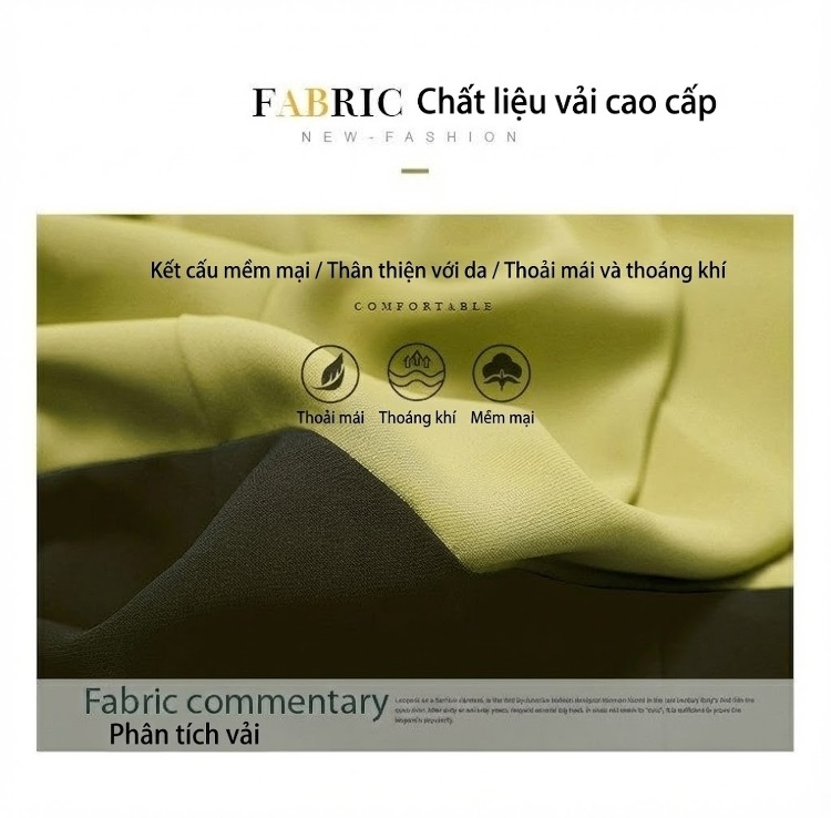 Váy liền thân Nữ Dáng Ôm Cổ Bẻ Tay Dài Xẻ Tà Màu Xanh Lá, Xanh Olive chi tiết 4