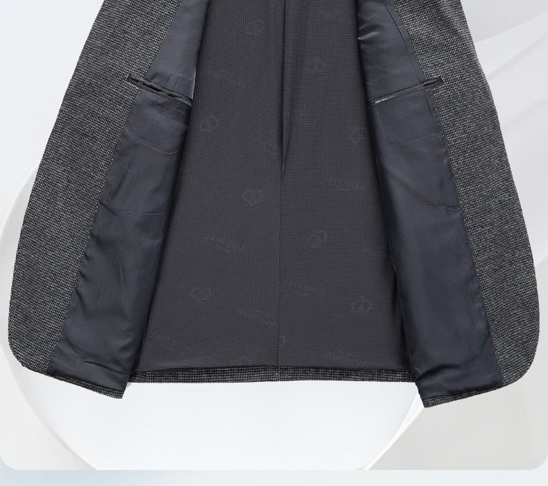 Áo Vest Blazer Nam Họa Tiết Chân Chim Co Giãn Chống Nhăn Dáng Ôm Vừa Vặn Màu Xám chi tiết 8