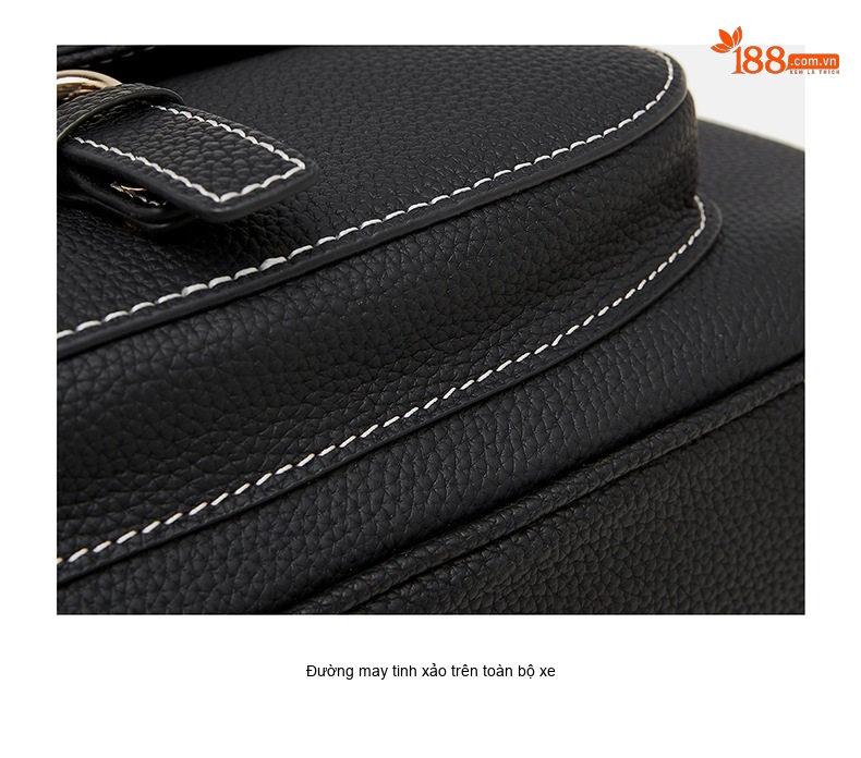 Túi Tote Da Bò Đeo Vai Nữ Sức Chứa Lớn Kiểu Dáng Saddle Màu Be, Đen chi tiết 28