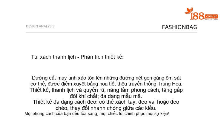 Túi Xách Tay Nữ Thêu Họa Tiết Hoa Sen Phong Cách Cổ Điển Da Bóng Màu Kem, Nâu chi tiết 2