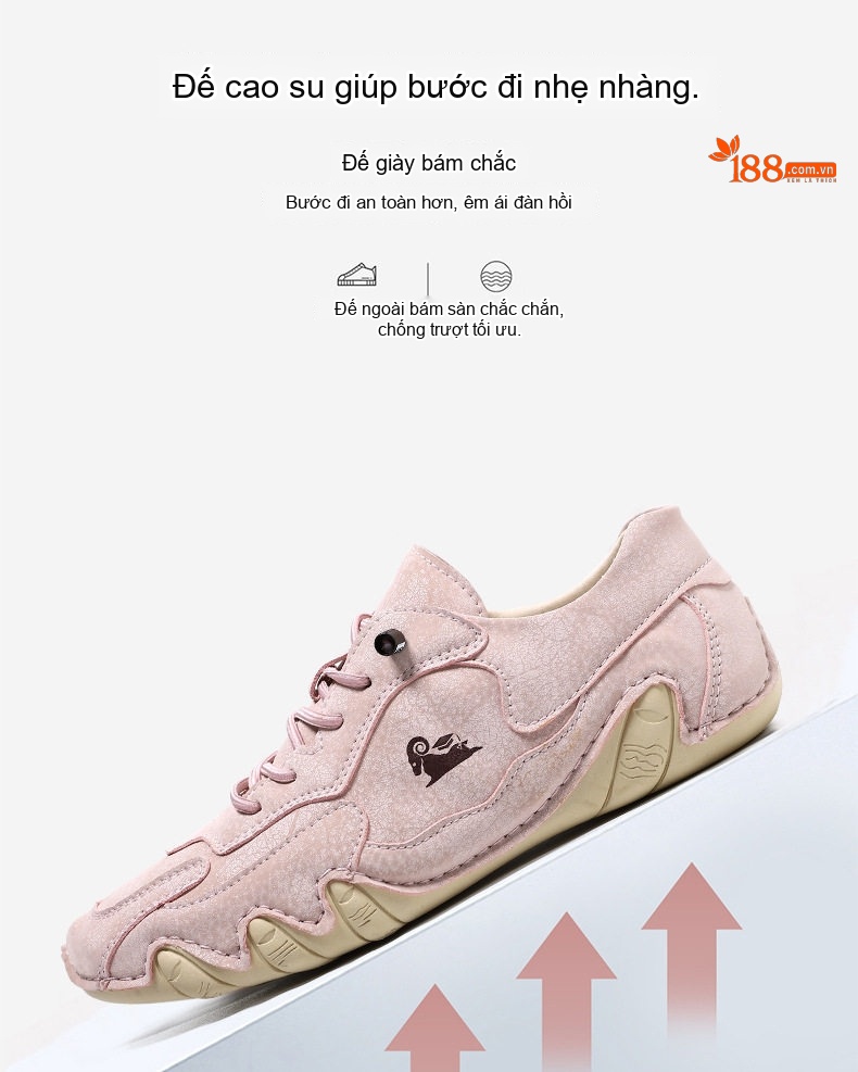 Giày Thể Thao Outdoor Nam/Nữ Lớn Tuổi Bề Mặt Nỉ Chiều Cao Đế Khoảng 3cm Màu Trắng, Xám, Xanh Lá, Xanh Dương chi tiết 9