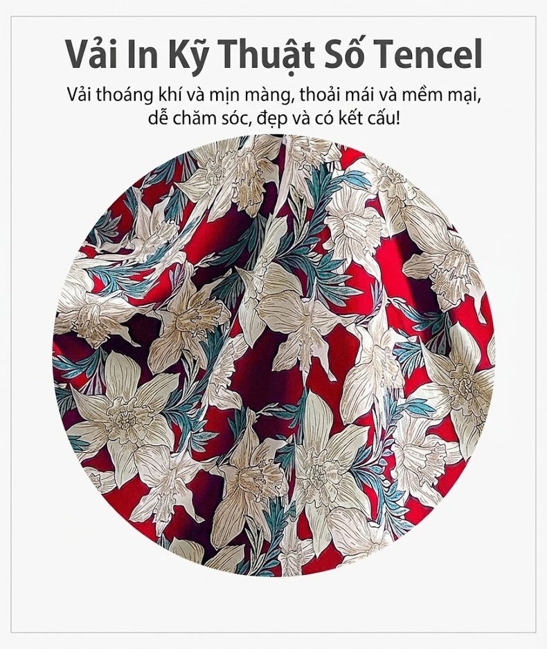 Váy Hai Dây Nữ Dáng Dài Họa Tiết Hoa Nhí Mùa Hè Phong Cách Đi Biển chi tiết 4