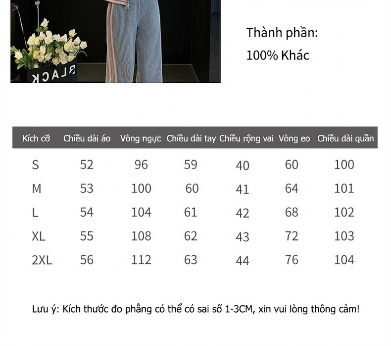 Bộ đồ thu đông nữ dáng rộng áo hoodie khóa kéo quần ống rộng phong cách thể thao chi tiết 2