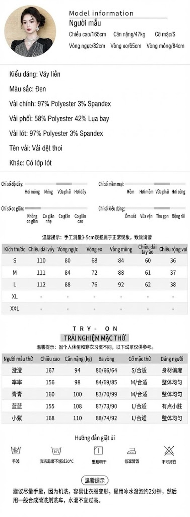 Váy Đầm Nữ Ôm Body Dáng Dài Tay Dài Cổ chữ V Đính Lấp Lánh Màu Đen chi tiết 2